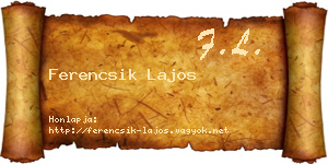 Ferencsik Lajos névjegykártya