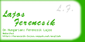 lajos ferencsik business card